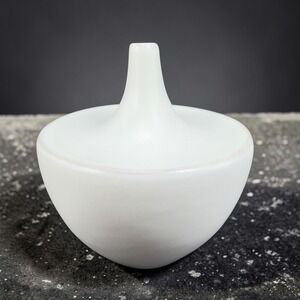 HomArt White Ceramic‎ Bud Vase Modern Minimalist Teardrop Design Matte Vessel